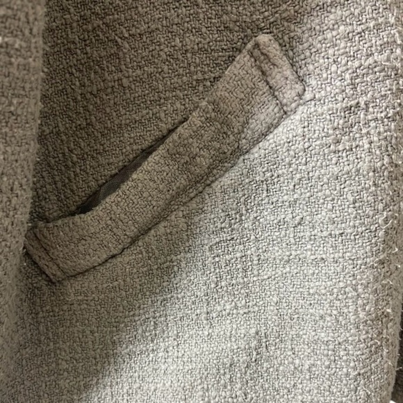 Bryn Walker Gray Rustic Super Boxy Heavy Linen Art-to-Wear Jacket Coat Buttons - Picture 3 of 7